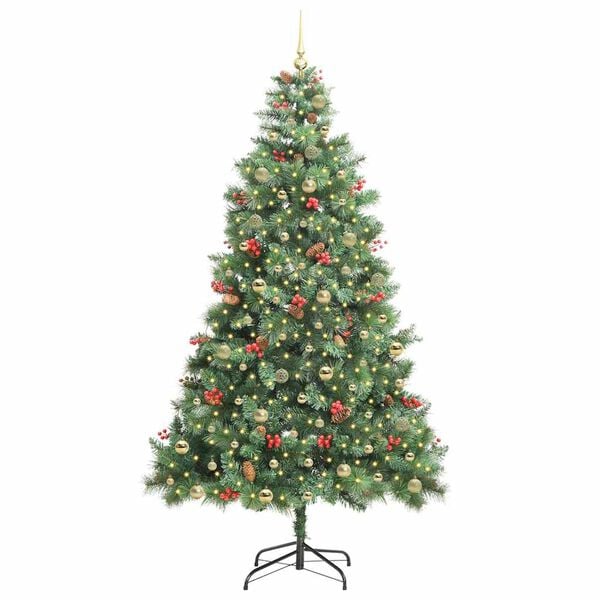 vidaXL Sapin de No&euml;l artificiel Vert 240 cm PVC et m&eacute;tal
