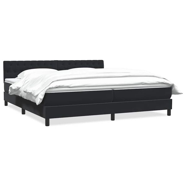 vidaXL Sommier &agrave; lattes de lit avec matelas noir 180x210 cm velours