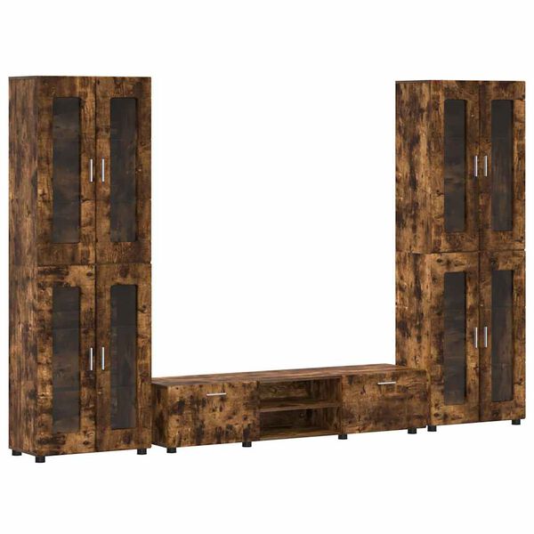 vidaXL Ensemble meuble TV FLORIN Ch&ecirc;ne fum&eacute; Bois d'ing&eacute;nierie