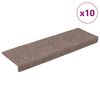 vidaXL Tapis d'escalier autocollants 10 pi&egrave;ces 65 x 21 x 4 cm marron clair Bord rectangulaire