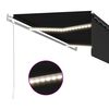 vidaXL Auvent automatique store capteur de vent et LED 5x3m Anthracite