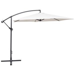 vidaXL Parasol de jardin en porte-&agrave;-faux 3 m blanc sable