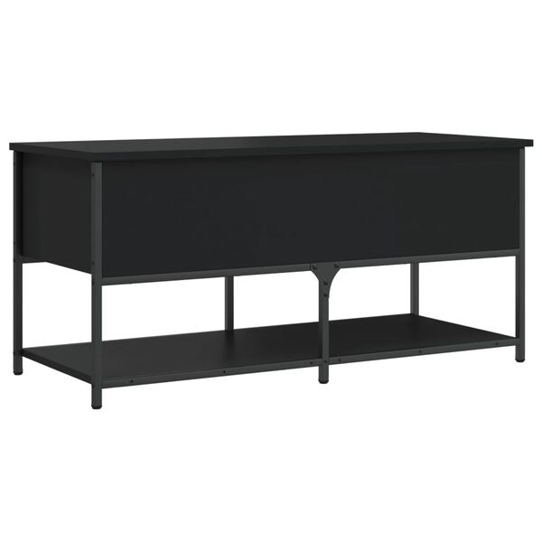 vidaXL Banc de rangement noir 100x42,5x47 cm bois d'ing&eacute;nierie