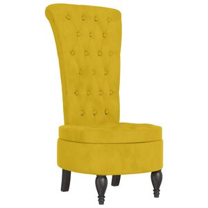 vidaXL Chaise &agrave; dossier haut jaune velours conception de bouton