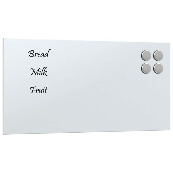 vidaXL Tableau noir magnétique mural Blanc 40x20 cm Verre trempé