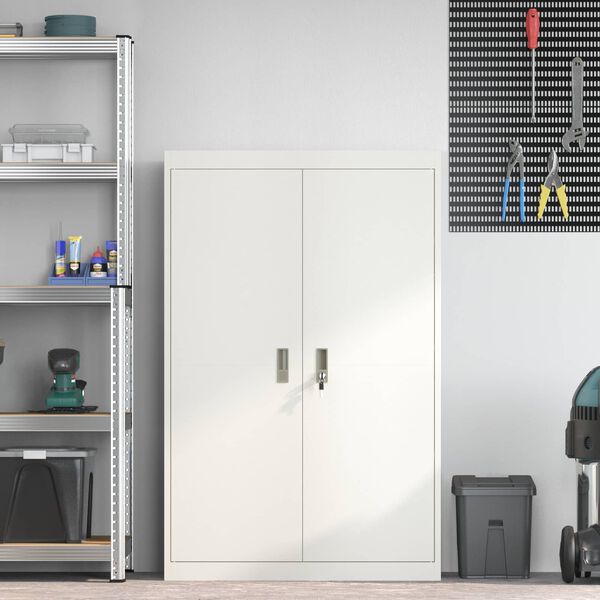 vidaXL Armoire de rangement 2 pcs Blanc 90 x 40 x 140 cm Acier