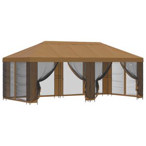 vidaXL Gazebo avec murs lat&eacute;raux 6 x 3 m Beige Polyester et Acier 190