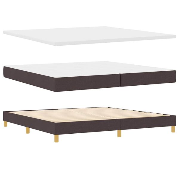 vidaXL Lit &agrave; ressorts avec matelas Marron fonc&eacute; 200 x 200 cm tissu