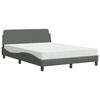 vidaXL Lit avec matelas Dover gris foncé 140x200 cm tissu