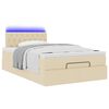 vidaXL Lit ottoman avec matelas et LED cr&egrave;me 120x190 cm tissu