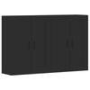 vidaXL Armoires murales 2 pcs noir bois d'ing&eacute;nierie