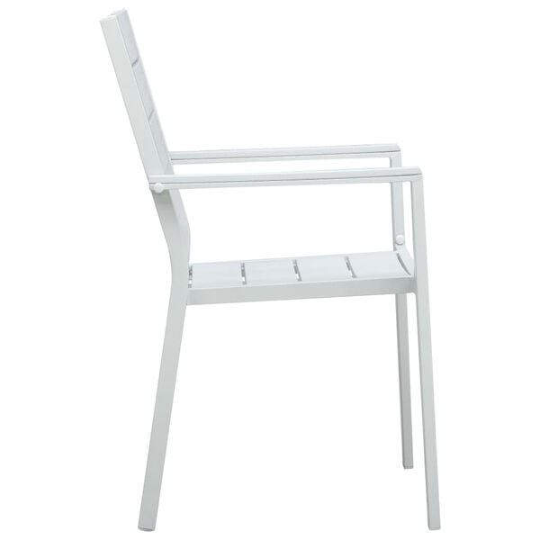 vidaXL Chaises de jardin lot de 4 Blanc PEHD Aspect de bois