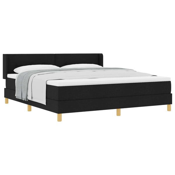 vidaXL Lit &agrave; ressorts avec matelas Noir 200 x 180 cm Polyester