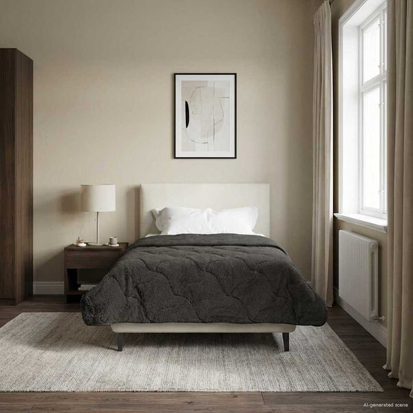 vidaXL Duvet d'&eacute;t&eacute; simple Matelass&eacute; Anthracite 155 x 200 cm