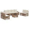 vidaXL Ensemble de canap&eacute; de jardin 9 pc Beige polyrotin