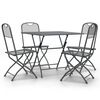 vidaXL Ensemble &agrave; manger de jardin 5 pcs Maille M&eacute;tal Anthracite