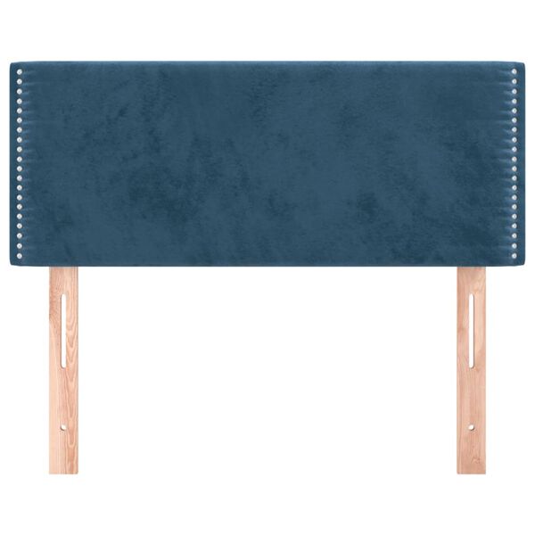 vidaXL T&ecirc;te de lit Bleu fonc&eacute; 100x5x78/88 cm Velours