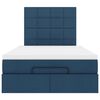 vidaXL Cadre de lit ottoman avec matelas bleu 120x190 cm tissu