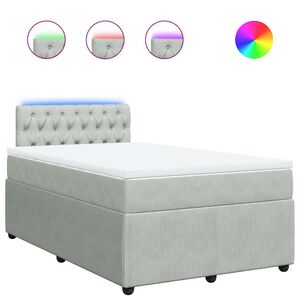 vidaXL Sommier &agrave; lattes de lit et matelas Gris clair 120x200cm Velours