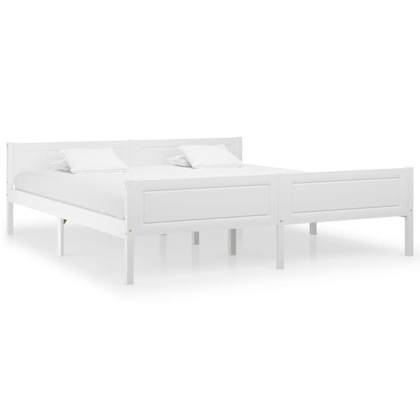 vidaXL Cadre de lit sans matelas bois massif de pin blanc 180x200 cm