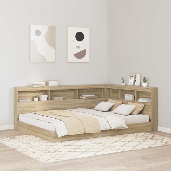 vidaXL T&ecirc;te de lit de rangement Ch&ecirc;ne Sonoma 160 cm Bois d'ing&eacute;nierie