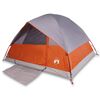 vidaXL Tente de camping &agrave; d&ocirc;me 3 personnes gris et orange imperm&eacute;able