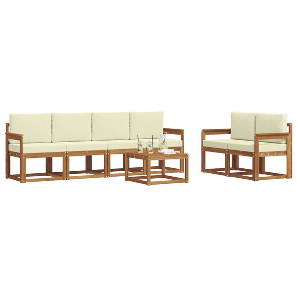 vidaXL Ensemble de canap&eacute;s d'ext&eacute;rieur 7 pcs Naturel et Cr&egrave;me