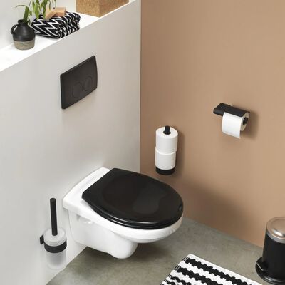 Porte-rouleau de papier toilette noir mat - montage à vis - porte
