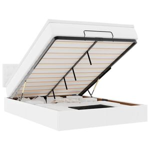VidaXL Cadre de lit ottoman avec matelas blanc 140x200 cm similicuir
