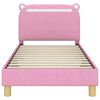 vidaXL Cadre de lit pour enfants avec t&ecirc;te de lit Rose 80 x 160 cm
