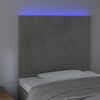 vidaXL T&ecirc;te de lit &agrave; LED Gris clair 100x5x118/128 cm Velours