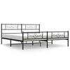 vidaXL Cadre de lit m&eacute;tal sans matelas avec pied de lit noir 183x213cm