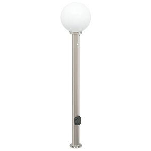 vidaXL Borne lumineuse avec d&eacute;tecteur et prise 120 cm acier inoxydable IP44