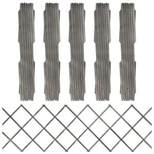 vidaXL Cl&ocirc;ture &agrave; treillis 5 pcs Gris Bois de sapin massif 180x60 cm