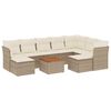 vidaXL Salon de jardin avec coussins 10 pcs beige r&eacute;sine tress&eacute;e