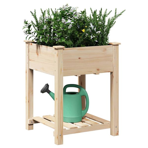 vidaXL Cache-pot de jardin avec &eacute;tag&egrave;re Beige 60,5 x 60 x 76,5 cm