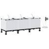 vidaXL Porte-plante de jardin avec irrigation et roues 3 pc Blanc PP