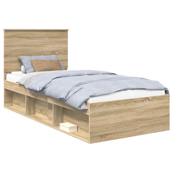 vidaXL Cadre de lit Sonoma 100 x 200 cm Bois de pin massif