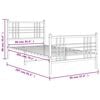 vidaXL Cadre de lit m&eacute;tal sans matelas avec pied de lit blanc 90x200cm