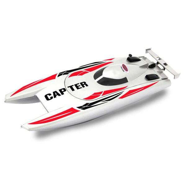 JAMARA Bateau t&eacute;l&eacute;command&eacute; Capter Blanc et rouge 2,4 GHz