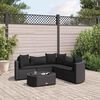 vidaXL Salon de jardin 6 pcs avec coussins noir r&eacute;sine tress&eacute;e