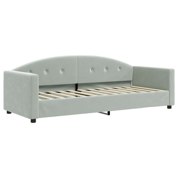 vidaXL Lit de jour avec gigogne et matelas gris clair 80x200cm velours