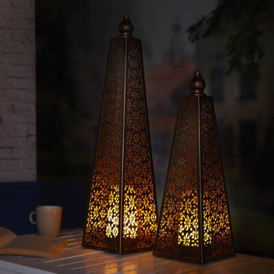 Luxform Lighting Lampe à LED sur piles Pyramid 45 cm Cuivre