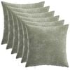 vidaXL Housse de coussin 6 pc HEERLEN Vert 30 x 30 cm Tissu Chenille