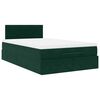 vidaXL Lit ottoman avec matelas et LED vert fonc&eacute; 90x200cm velours