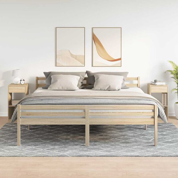 vidaXL Tables de chevet avec tiroir 2 pcs ch&ecirc;ne sonoma 35x34x66,5 cm