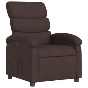 vidaXL Fauteuil inclinable Marron fonc&eacute; Tissu