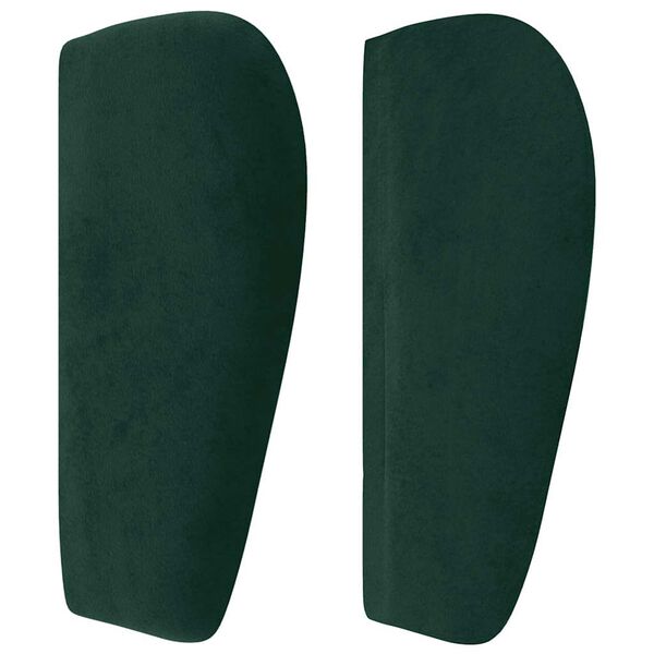 vidaXL T&ecirc;te de lit avec oreilles Vert fonc&eacute; 93x23x78/88 cm Velours