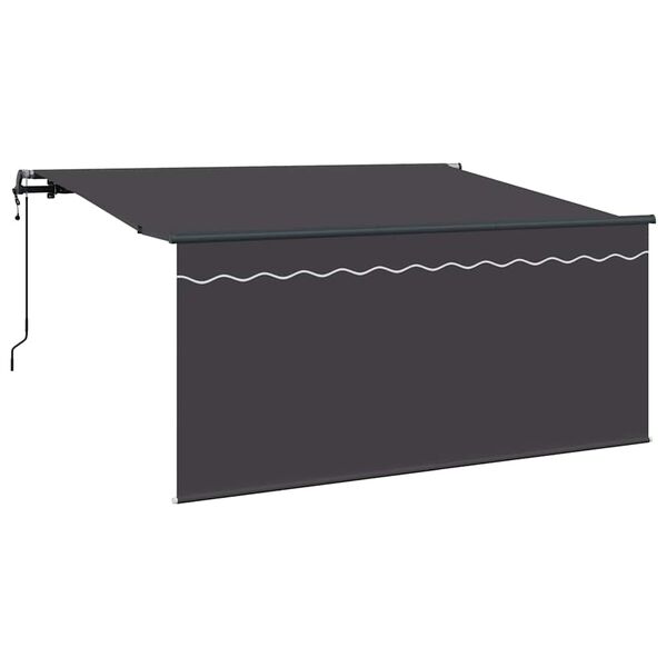 vidaXL Auvent R&eacute;tractable Ray&eacute; Anthracite 300 x 200 cm tissu