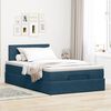 vidaXL Cadre de lit ottoman avec matelas bleu fonc&eacute; 120x200 cm velours